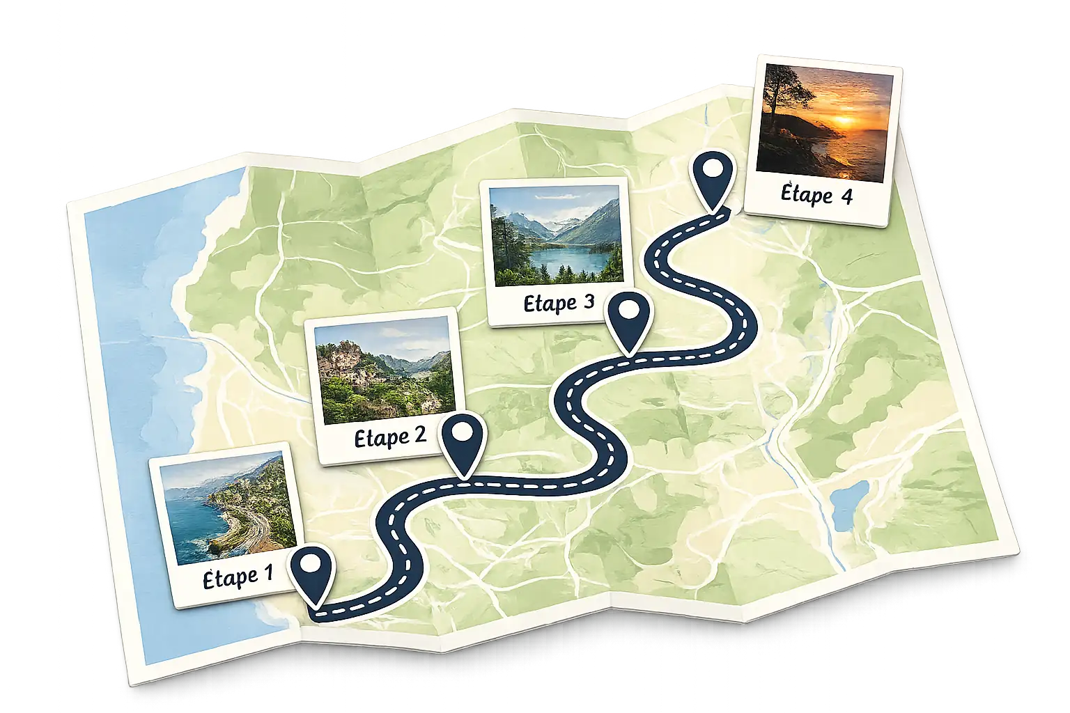 Carte du roadbook avec les étapes du parcours