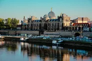 La terrasse de Brühl et les bords de l'Elbe, Dresde, Allemagne