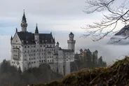 Le pont Marie et la vue sur le château, Neuschwanstein et les Alpes, Allemagne