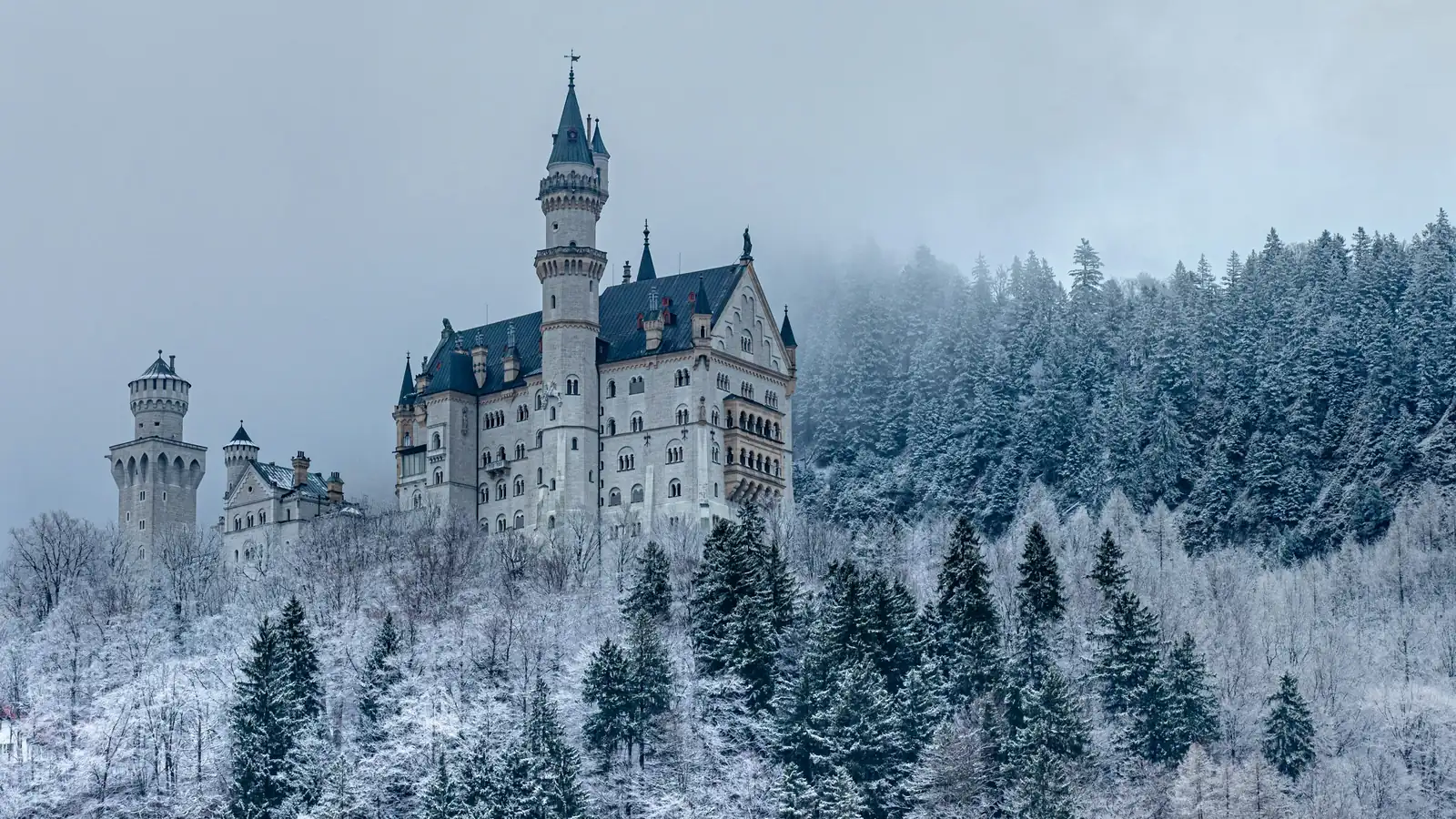 Neuschwanstein et les Alpes, Allemagne