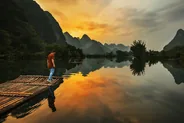 Radeau de bambou sur la Yulong, Guilin et Yangshuo, Chine
