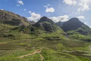 Sentier du chemin de fer et cascades, Glencoe, Écosse