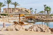 Plages de sable et lagon de la côte, Hurghada et la mer Rouge, Égypte