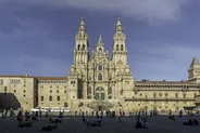 Parc de l'Alameda et la vue sur la cathédrale, Saint-Jacques-de-Compostelle, Espagne du Nord