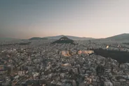 Coucher de soleil depuis la colline du Lycabette, Athènes, Grèce