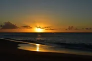 Plage de la Perle et coucher de soleil, Deshaies, Guadeloupe