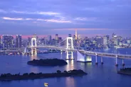 Odaiba, la baie et le pont Rainbow, Tokyo, Hokkaido