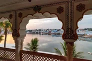 Coucher de soleil au temple Savitri, Pushkar, Inde du Nord