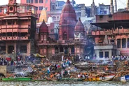 Ghats de crémation de Manikarnika, Varanasi, Inde du Nord