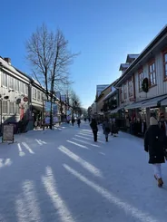 Storgata et la rive du Mjøsa, Lillehammer, Norvège