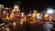 Le Strip à pied la nuit, Las Vegas, Ouest américain