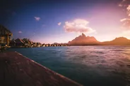 Coucher de soleil sur l'Otemanu, Bora Bora, Polynésie française